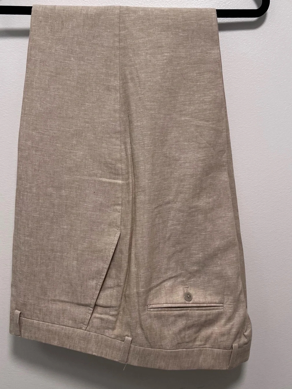 (2) Joseph Abboud Linen-Blend Dress Pants, slim-fit, WHITE & TAN 42x32